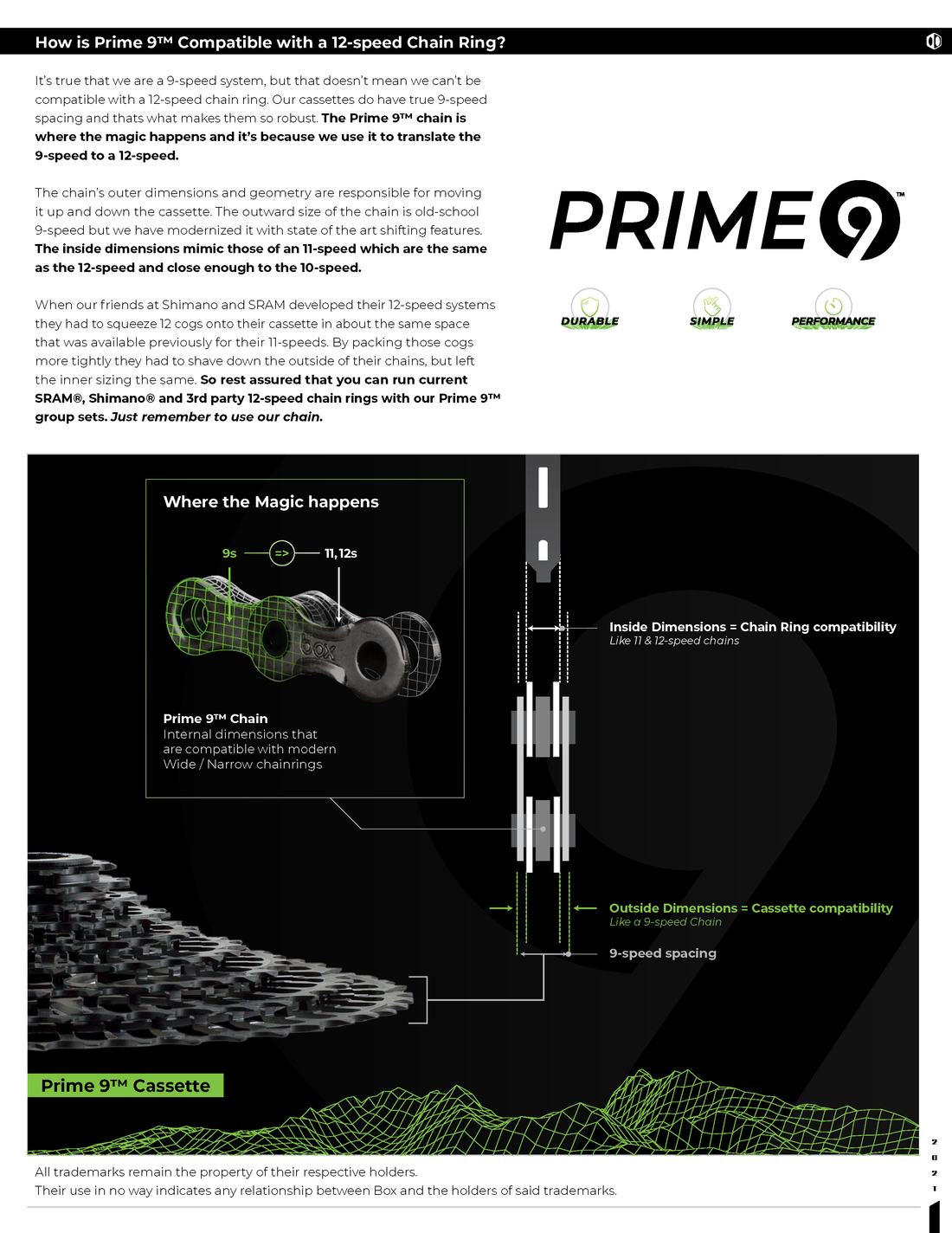 Box Three Prime 9 X-Wide Single Shift E-Bike Groupset - Box®