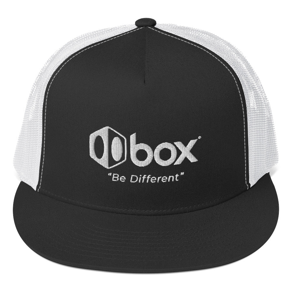 Box One Black & White Trucker Cap